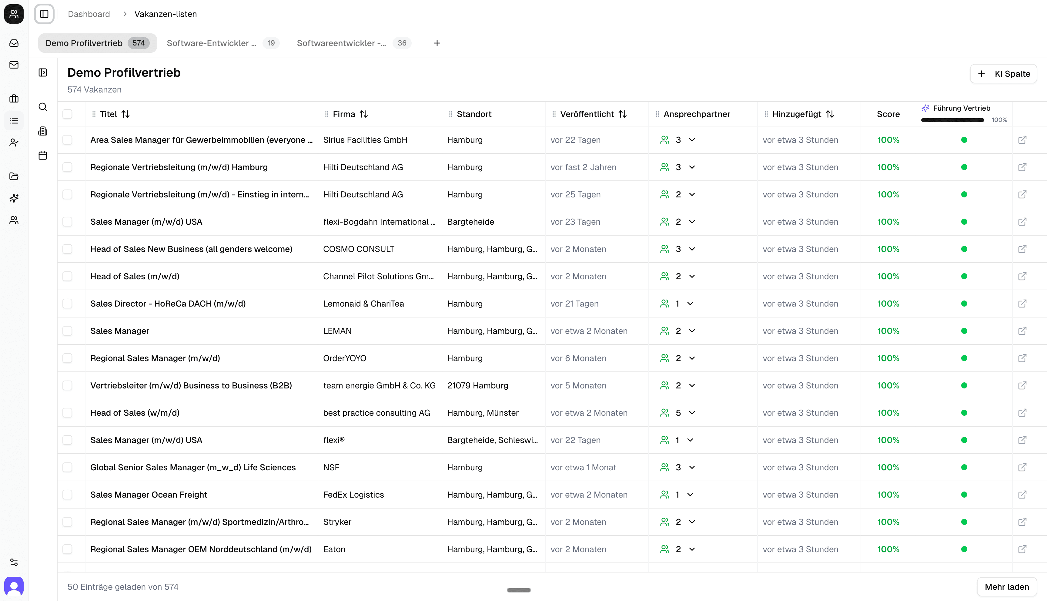 Vakanzio Demo Vorschau